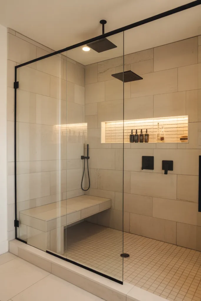 Neutral Toned Walk-In Shower