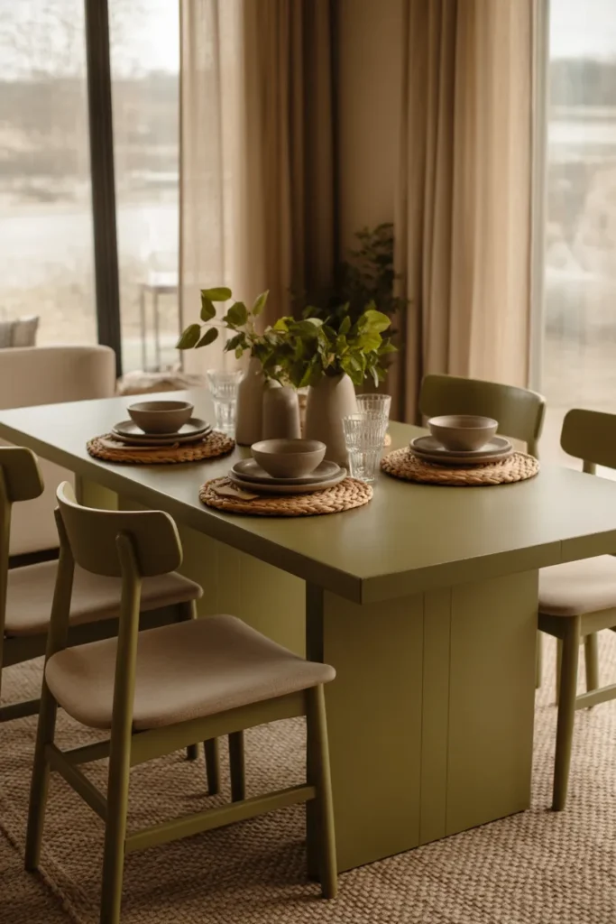 Olive Green Dining Set