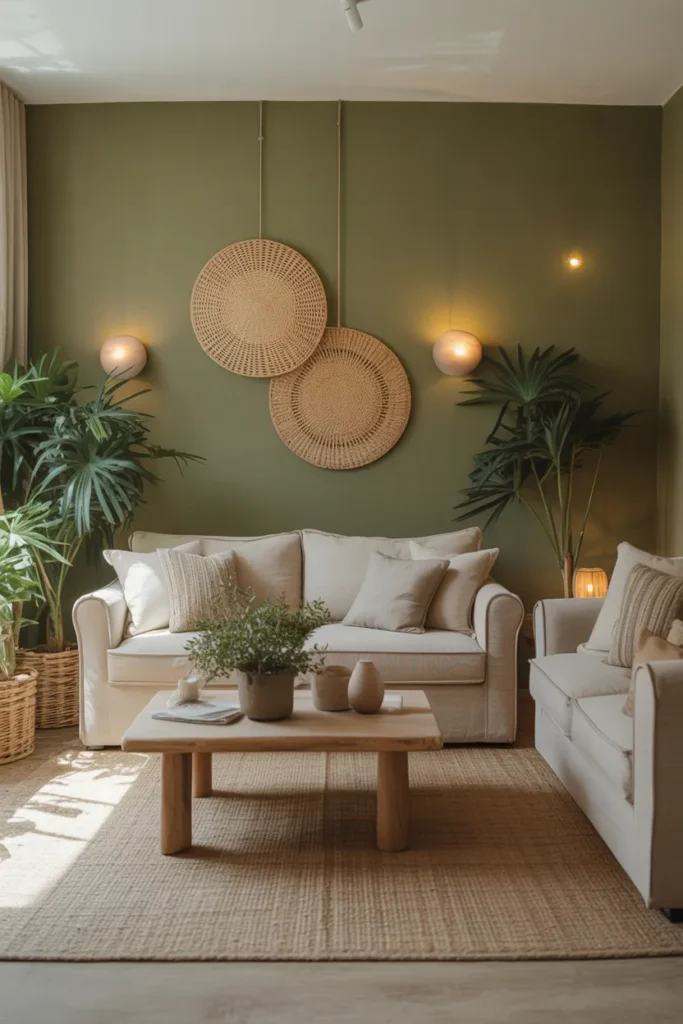 Olive Green and Beige Natural Balance