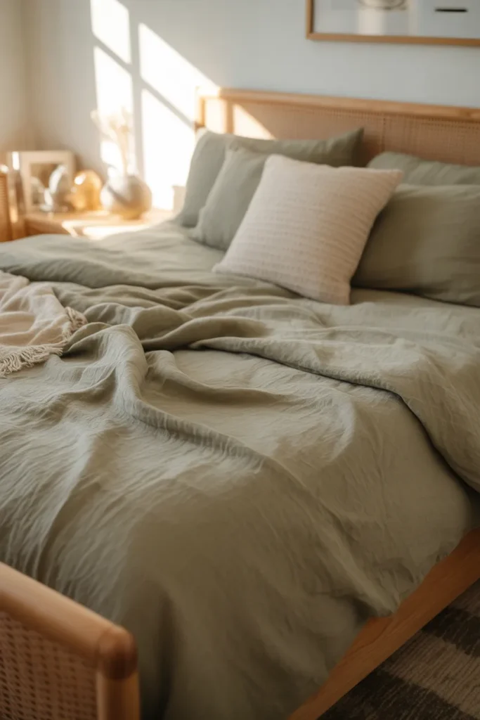 Olive Linen Bedding