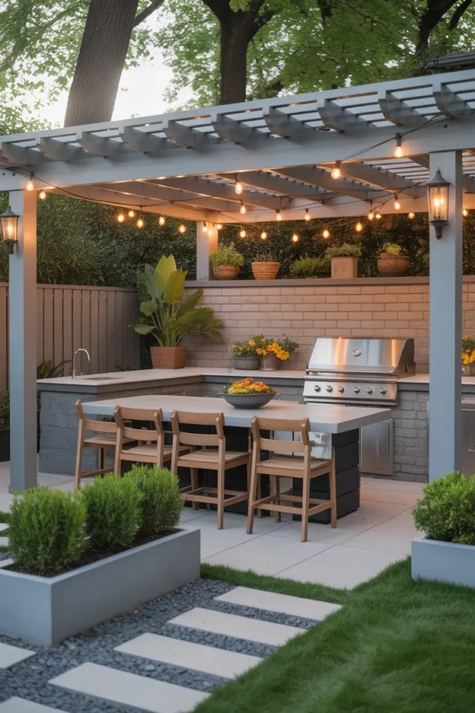 Outdoor Kitchen Patio with Dining Space