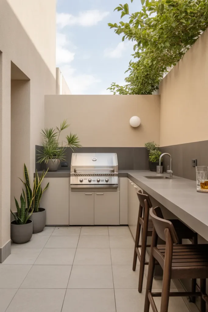 Outdoor Kitchenette with Clean Lines