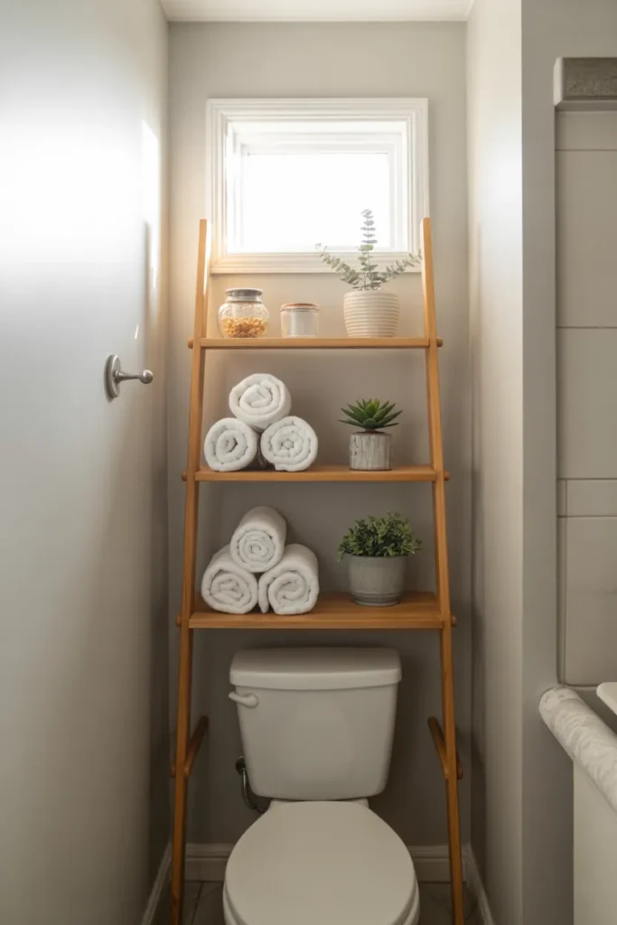 Over-the-Toilet Ladder Shelf