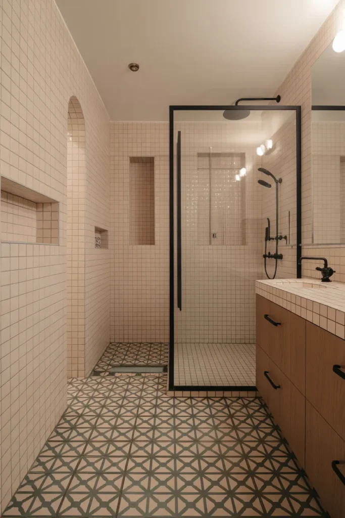 Patterned Ceramic Tile Floor