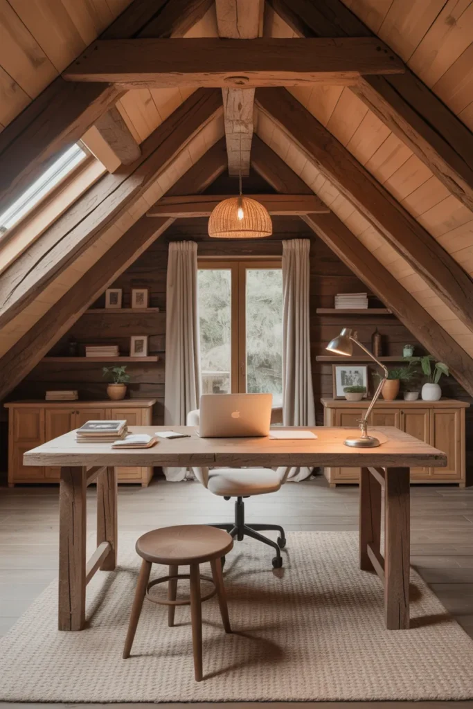 Rustic Wood Workspace