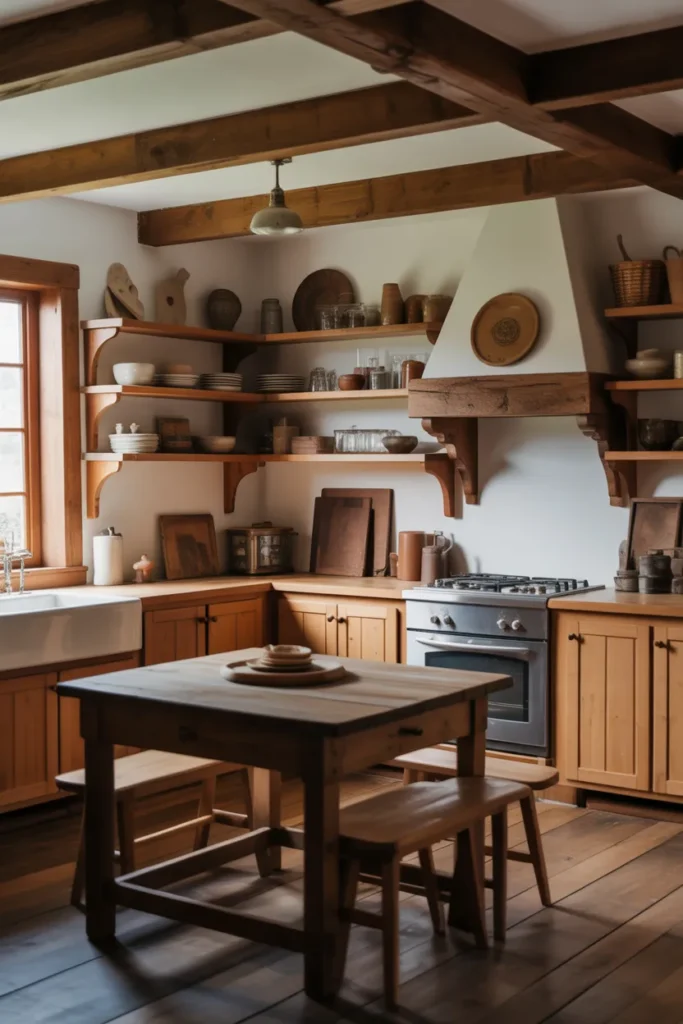Rustic Wooden Cottagecore Kitchen