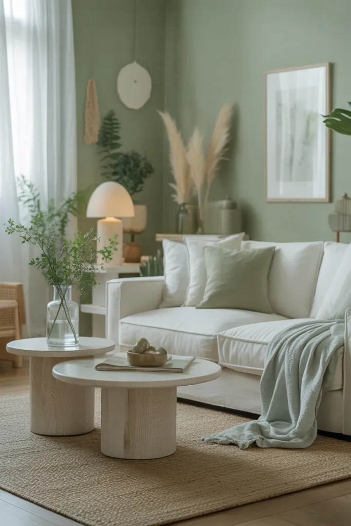 Sage Green and White Soft Serenity