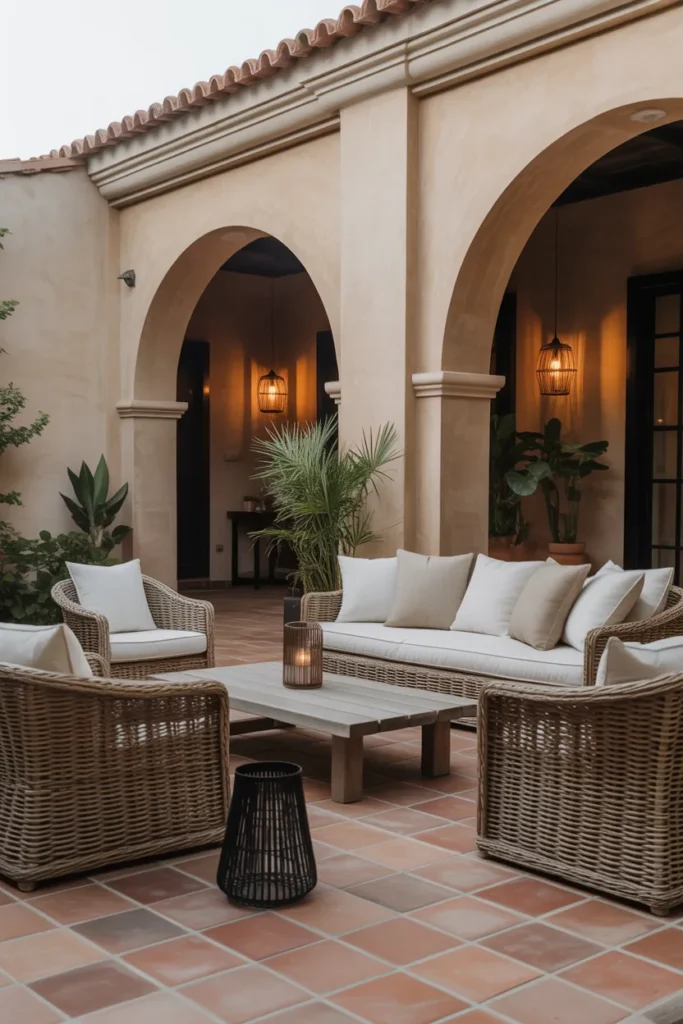 Serene Patio with Spanish-Inspired Touches