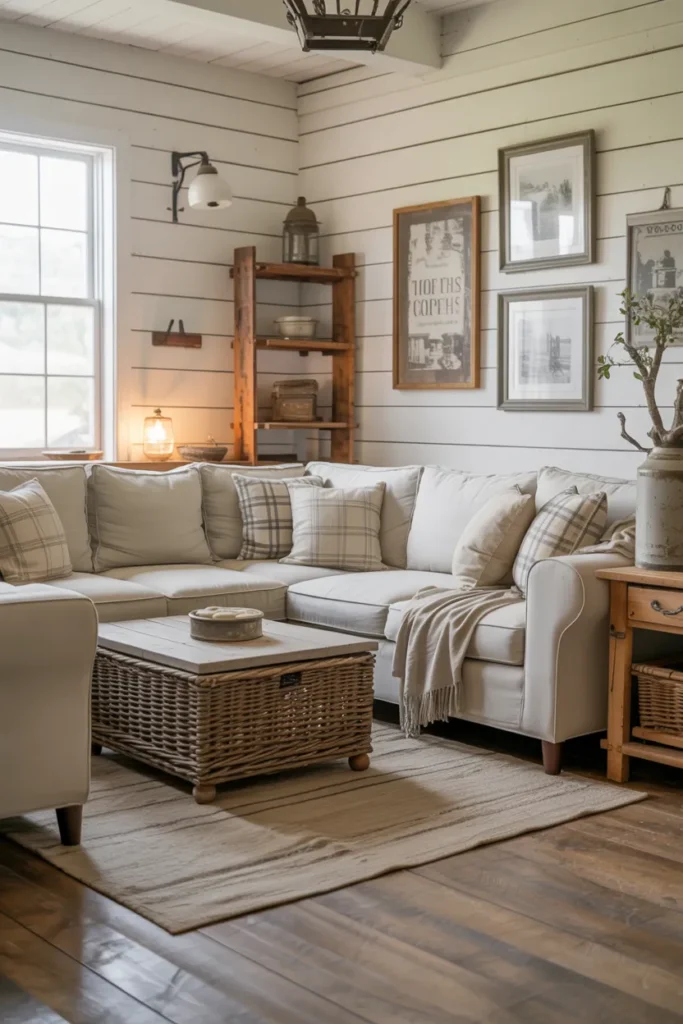 Shiplap Walls with Comfortable Seating