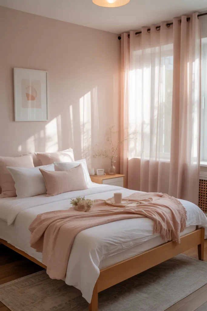 Small Bedroom with Light Pastel Colors
