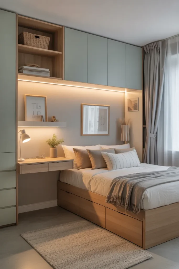 Small Bedroom with Multi-Functional Furniture