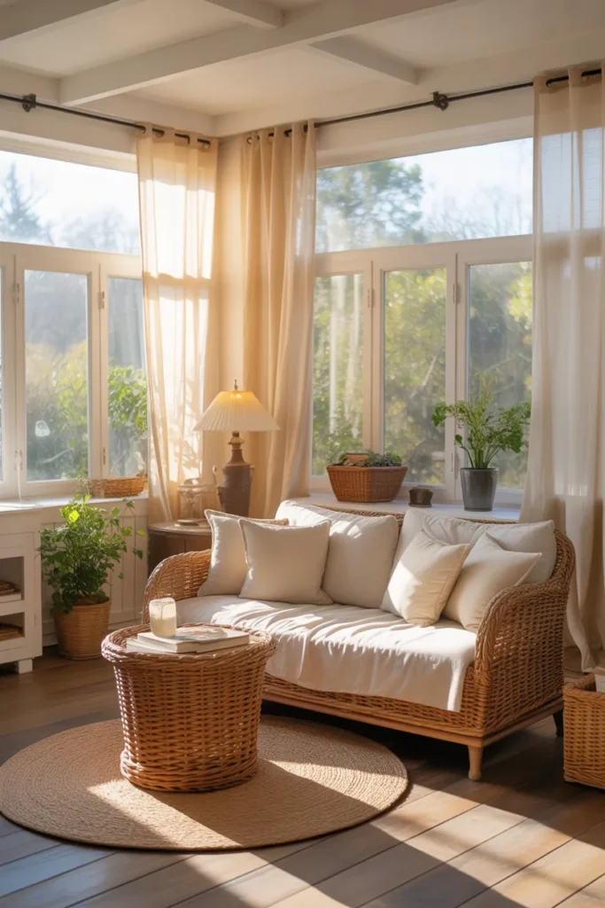 Soft Cream Curtains for Warm Light
