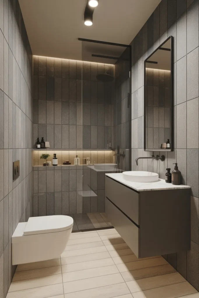 Soft Gray Concrete Look Tiles