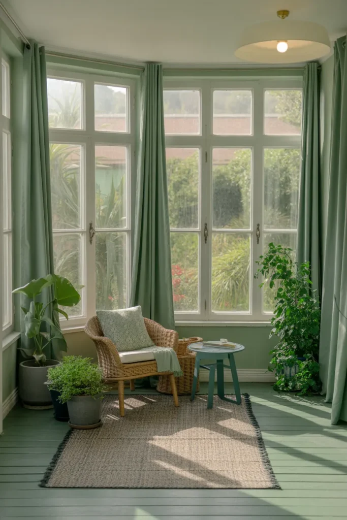 Soft Green Curtains for Garden-Inspired Style