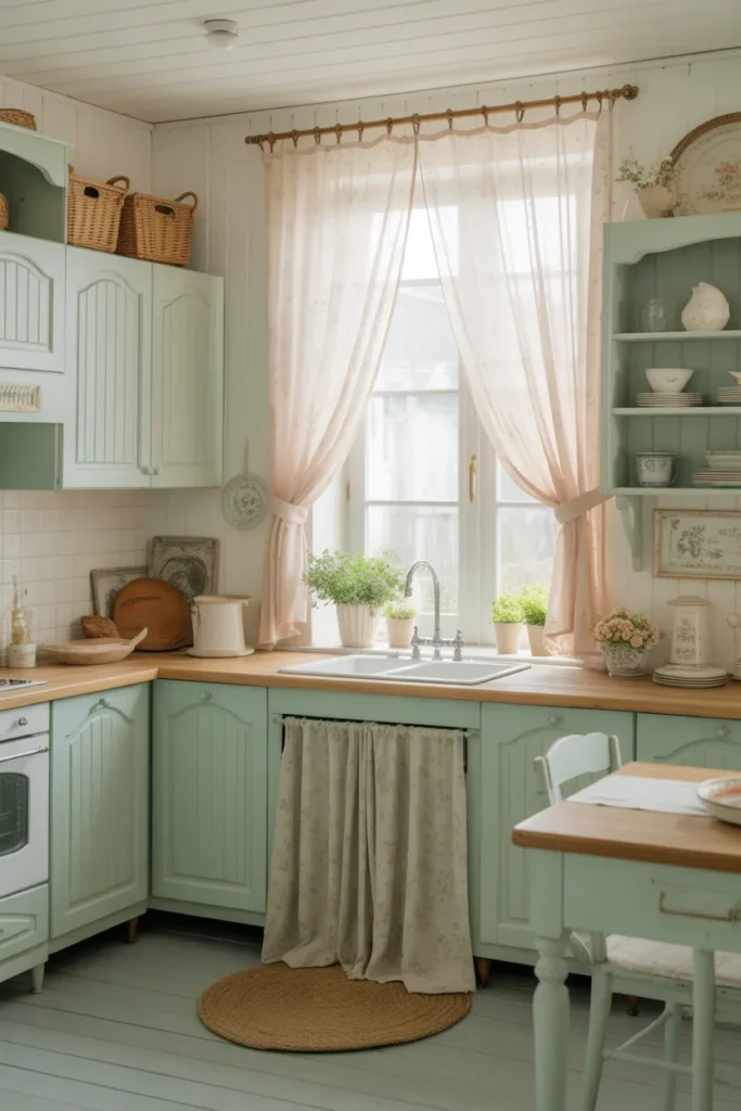 Soft Pastel Cottagecore Kitchen