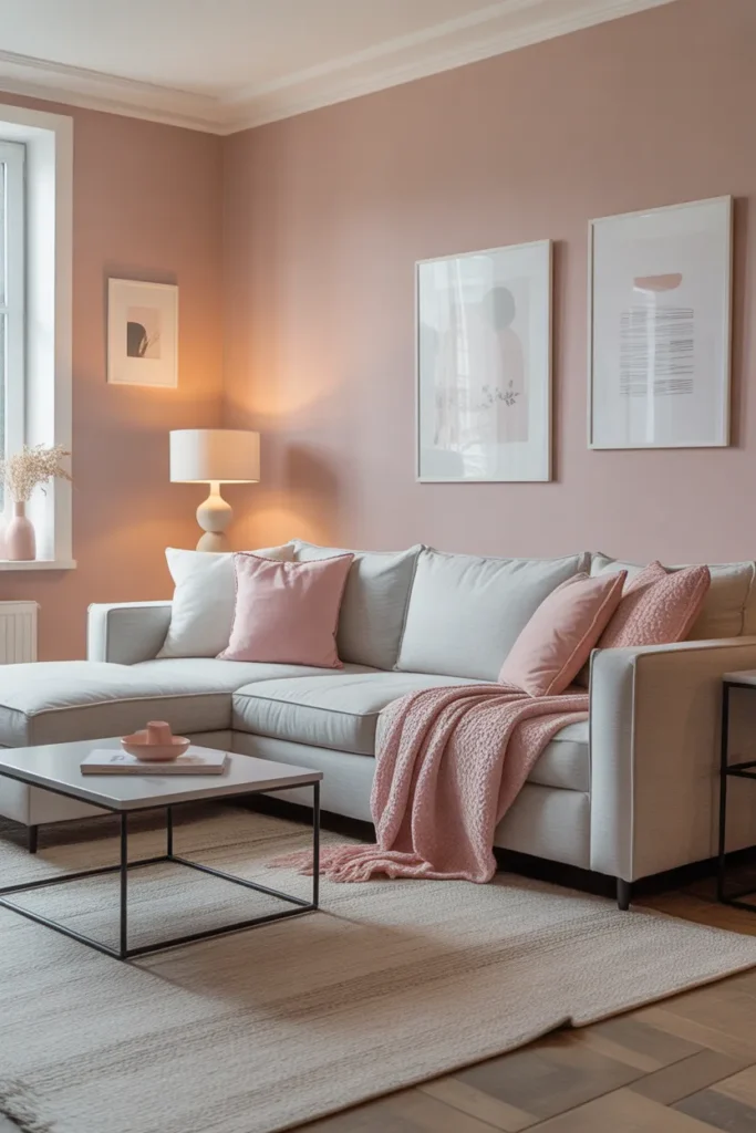 Soft Pink and Gray Modern Comfort