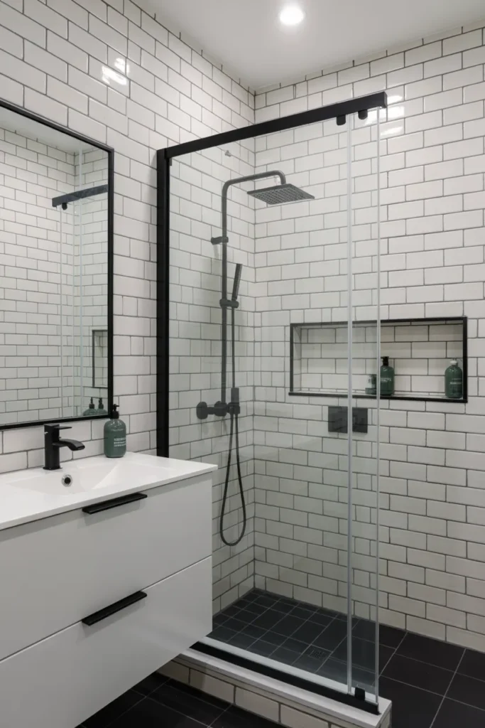 Subway Tile with Dark Grout