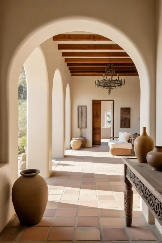Sunlit Entryway with Classic Spanish Arches