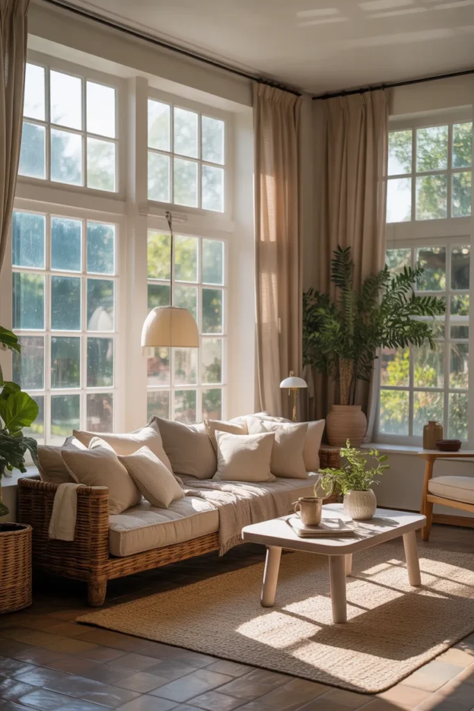 Sunroom Addition with Cozy Sofa Lounge