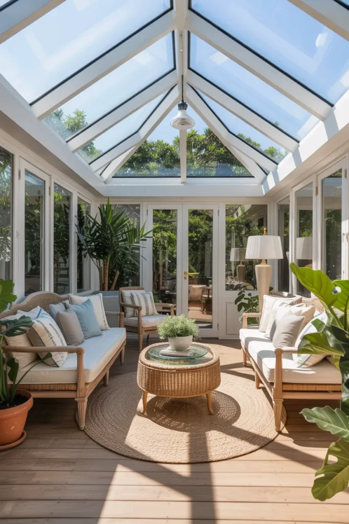 Sunroom Addition with Skylight Ceiling