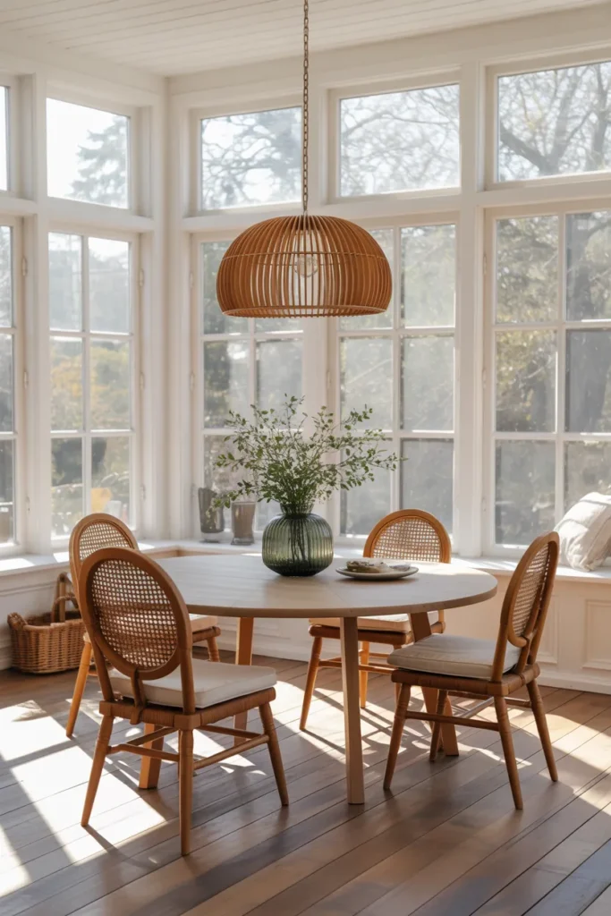 Sunroom Dining Area Off the Living Room