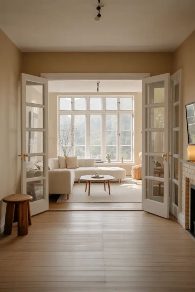Sunroom with Neutral Minimalist Style