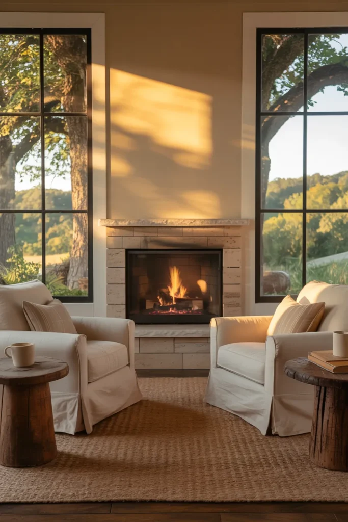 Three Season Room with Fireplace Feature