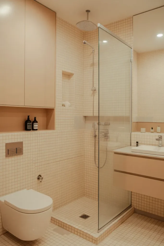 Vertical Mosaic Shower Tiles