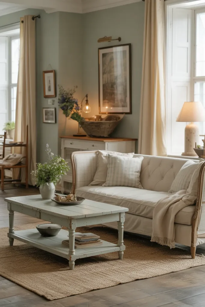 Vintage Furniture and Soft Pastel Tones
