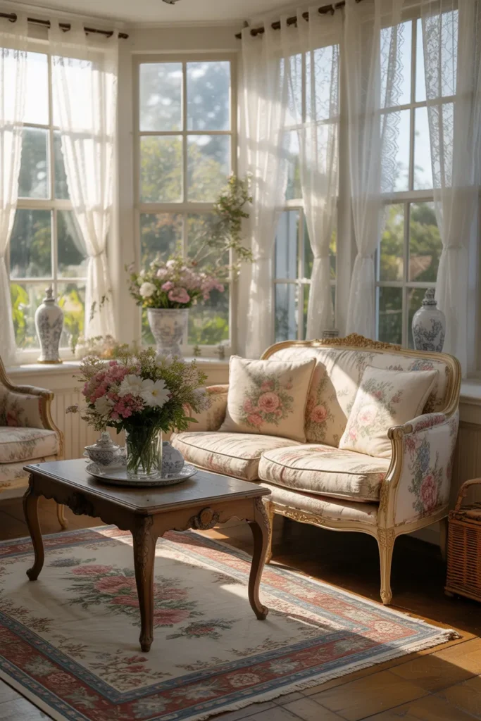Vintage-Inspired Floral Sunroom