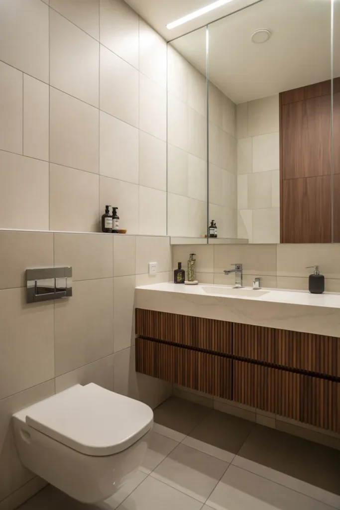 Wall-Mounted Toilet and Vanity