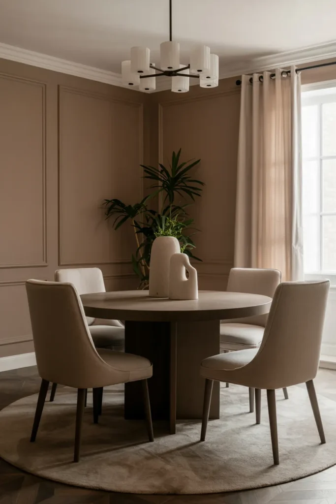 Warm Taupe Dining Room Walls