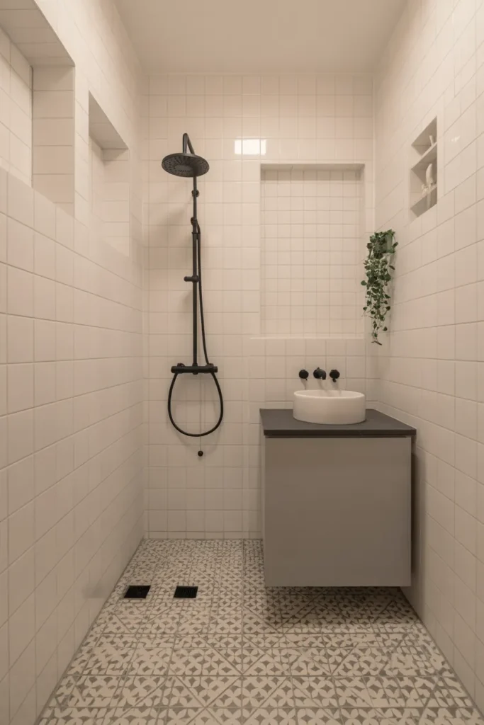 White and Gray Geometric Tiles