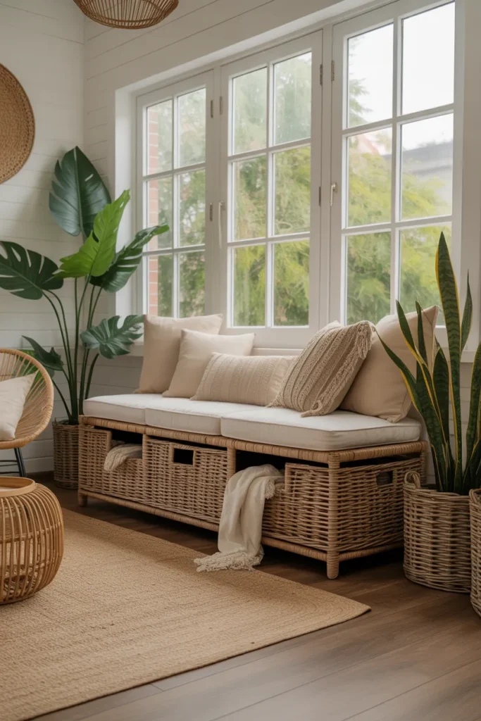 Wicker Storage Bench