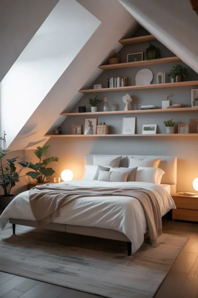 Angled Ceiling Shelves