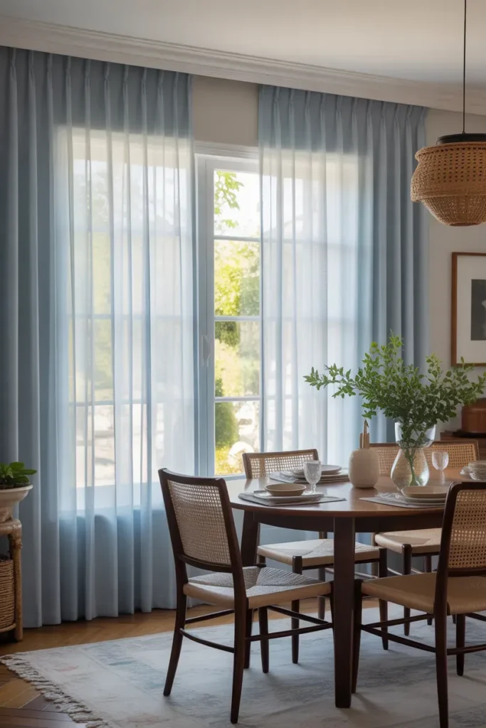 Blue Curtains Sheer
