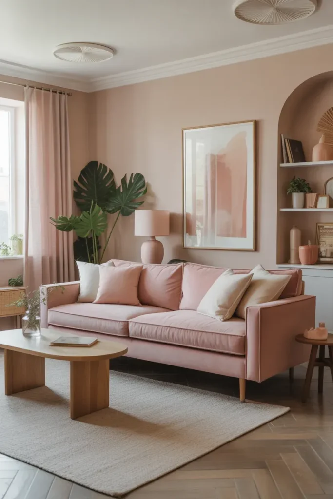 Blush Sofa Centerpiece