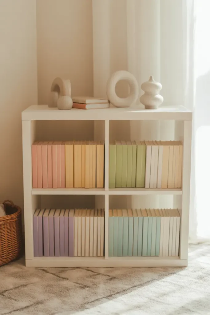 Color-Blocked Book Arrangement