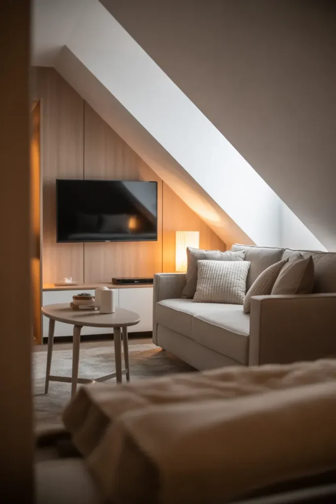 Compact Attic Movie Nook