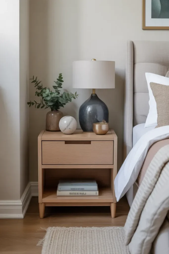 Compact Nightstand Styling