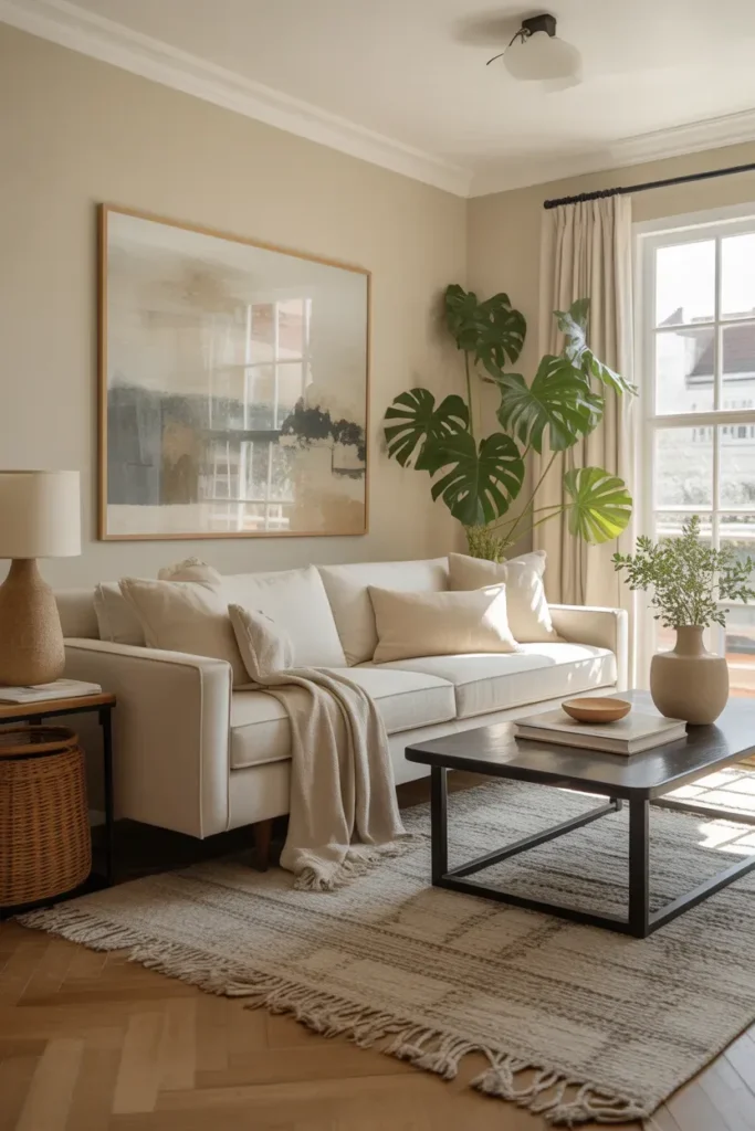 Cream Sofa Focus