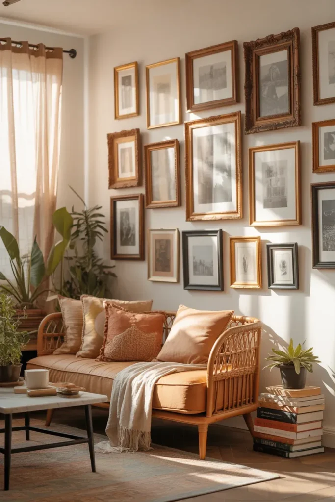 Eclectic Mixed Frame Wall
