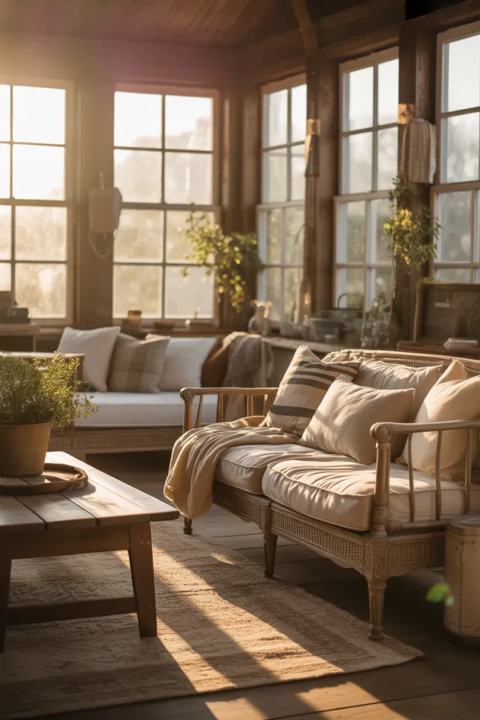 Farmhouse Sunroom Charm