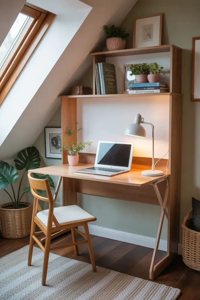 Fold-Down Desk Storage