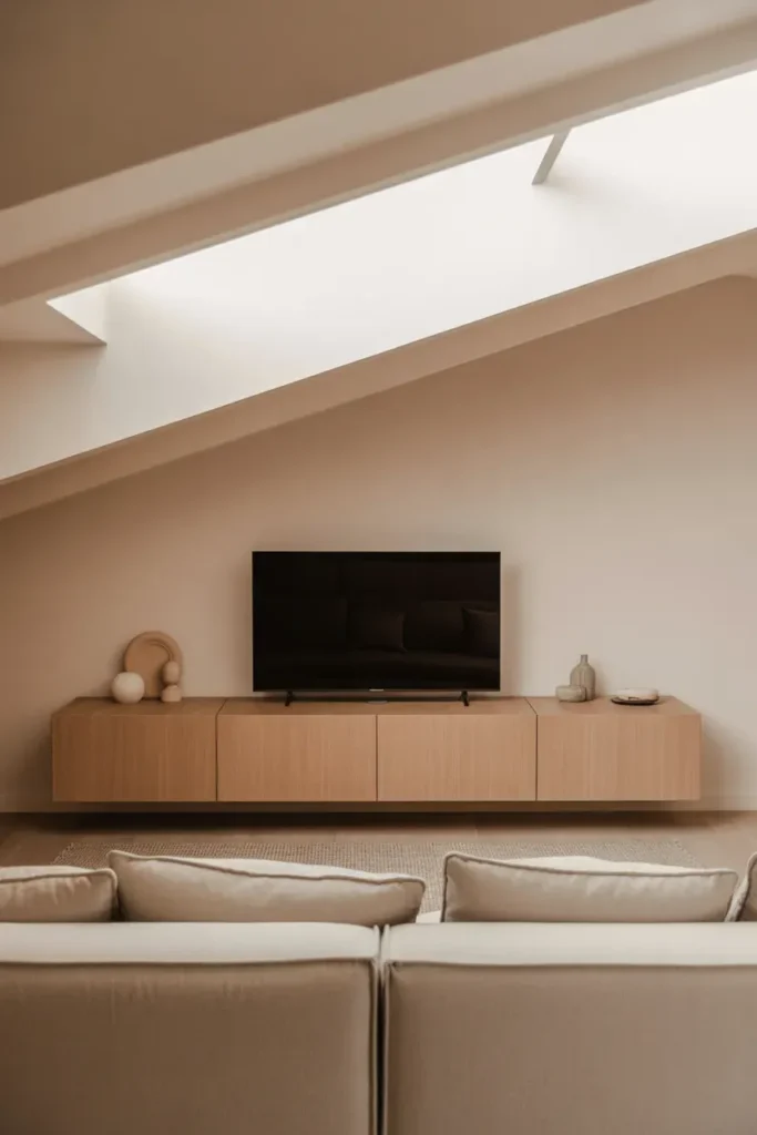 Minimalist Attic TV Corner