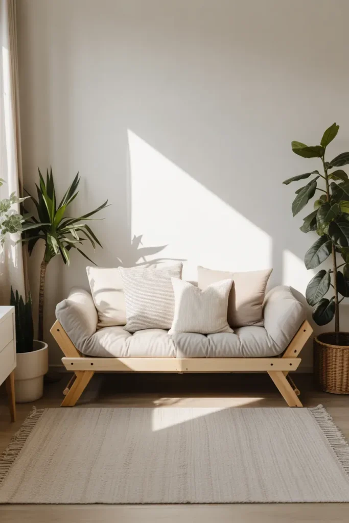 Minimalist Bench with Cushions