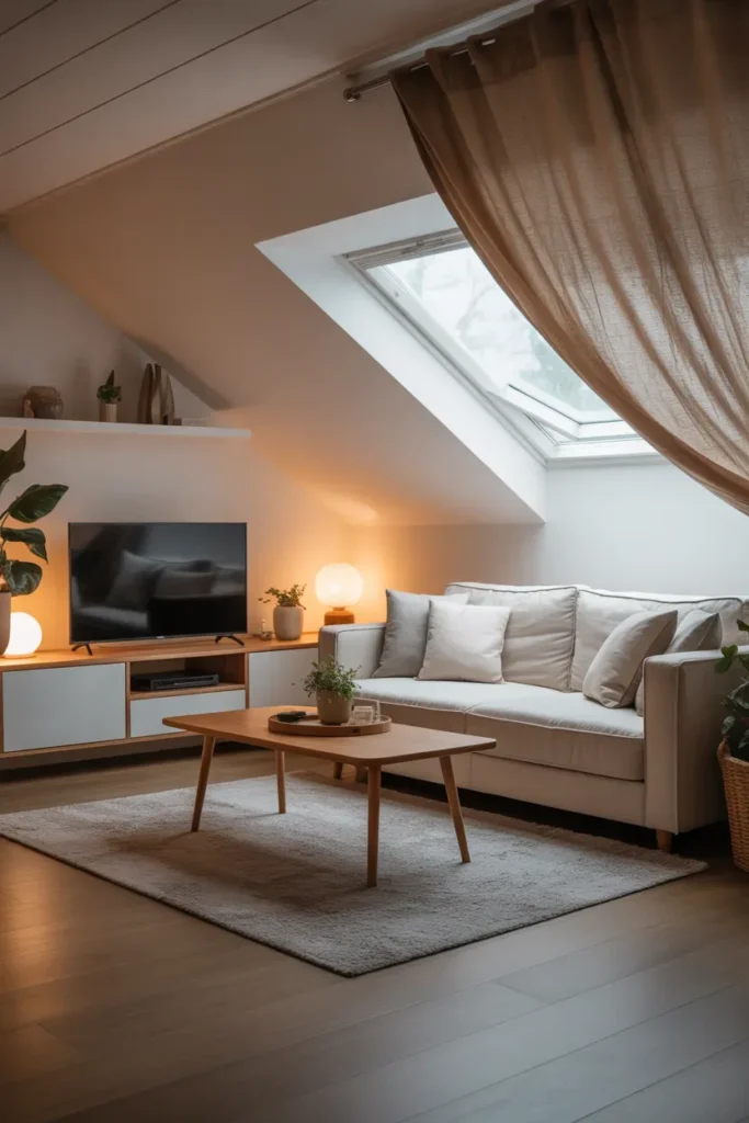 Neutral Scandinavian TV Loft
