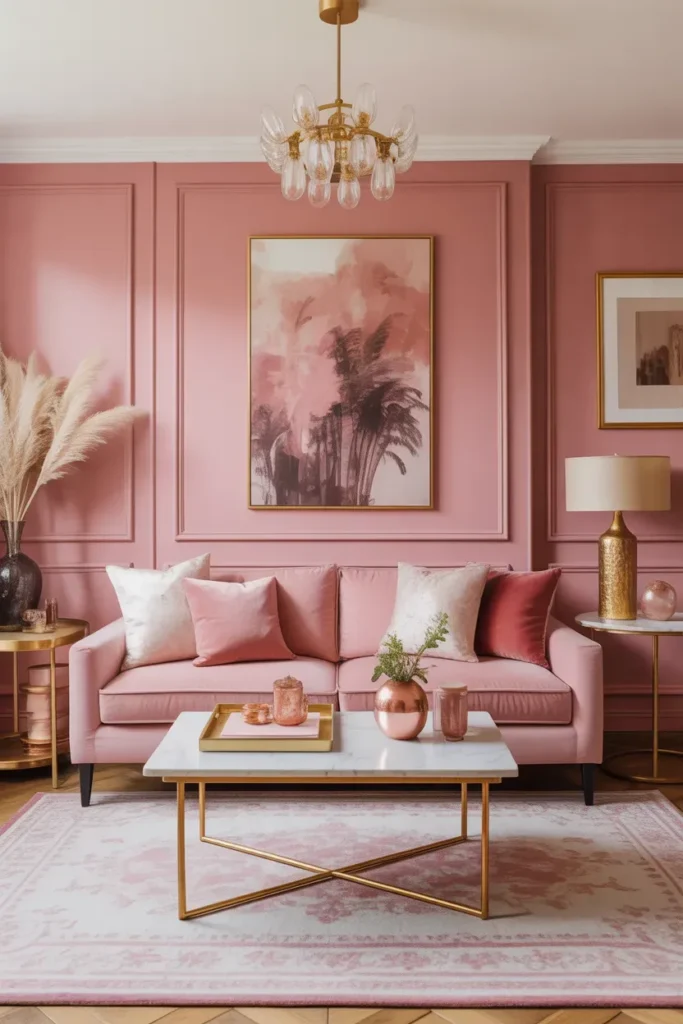 Pink And Gold Accents