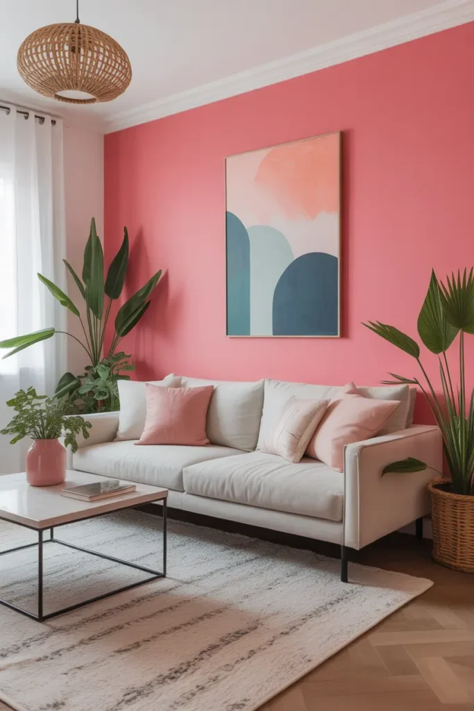 Pink Feature Wall