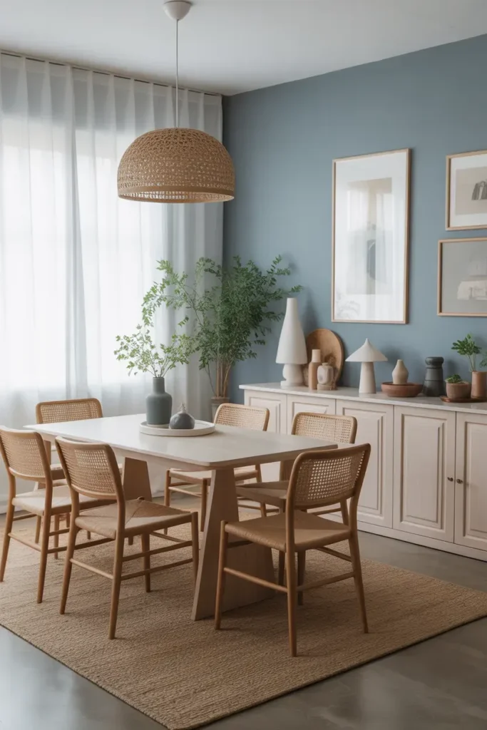 Soft Blue Accent Wall